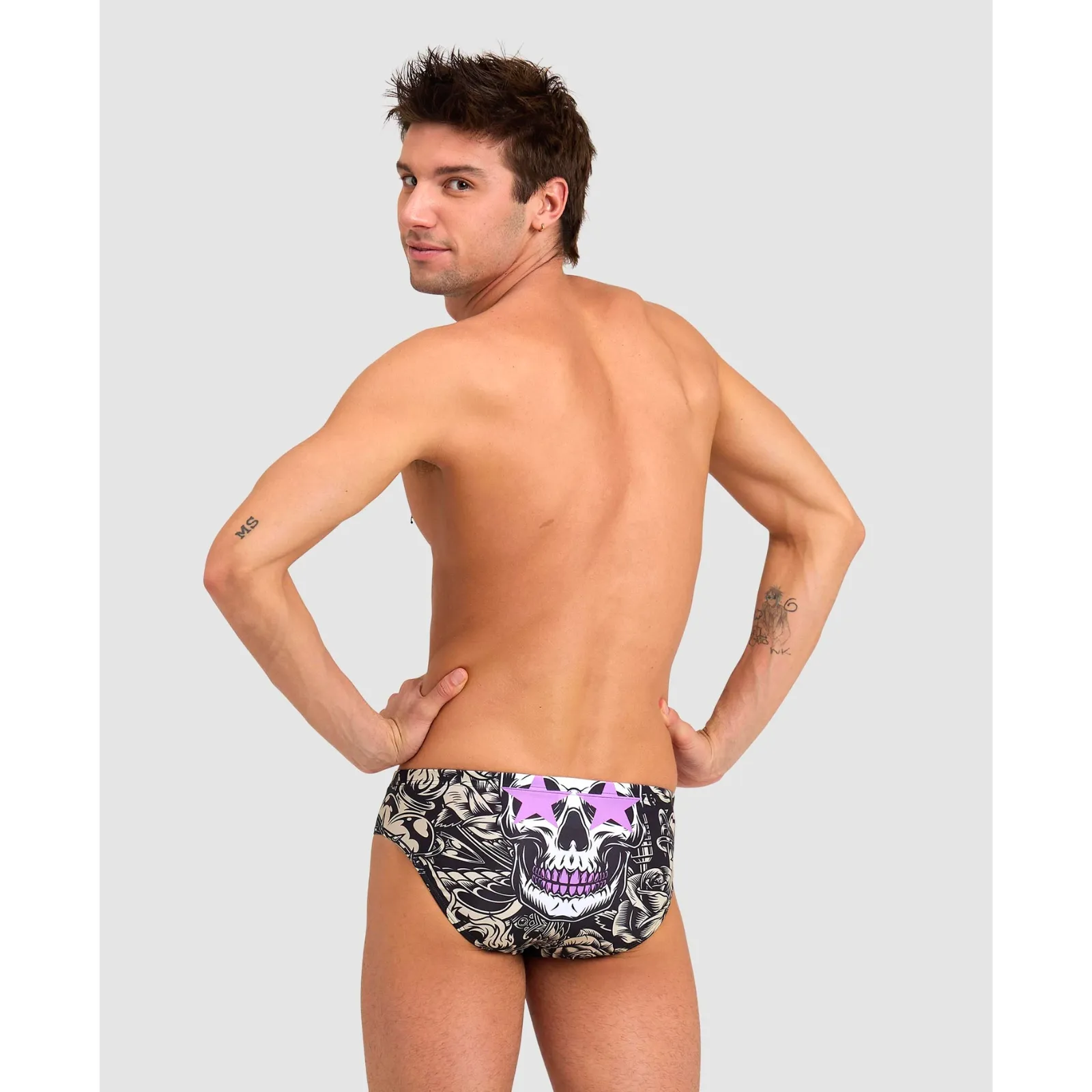 MEN'S CRAZY ARENA SWIM BRIEF KING SKULL