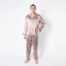Men's Mulberry Silk Pajama Set Taupe