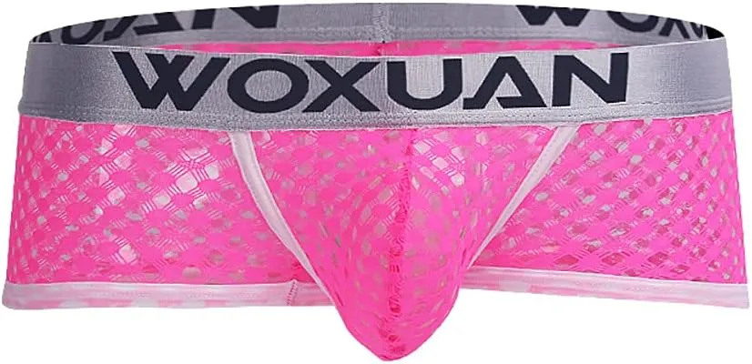 Men's Transparent Mesh Boxer Briefs Underwear Trunks Bulge Pouch Boxer Trunks Underwear Panties