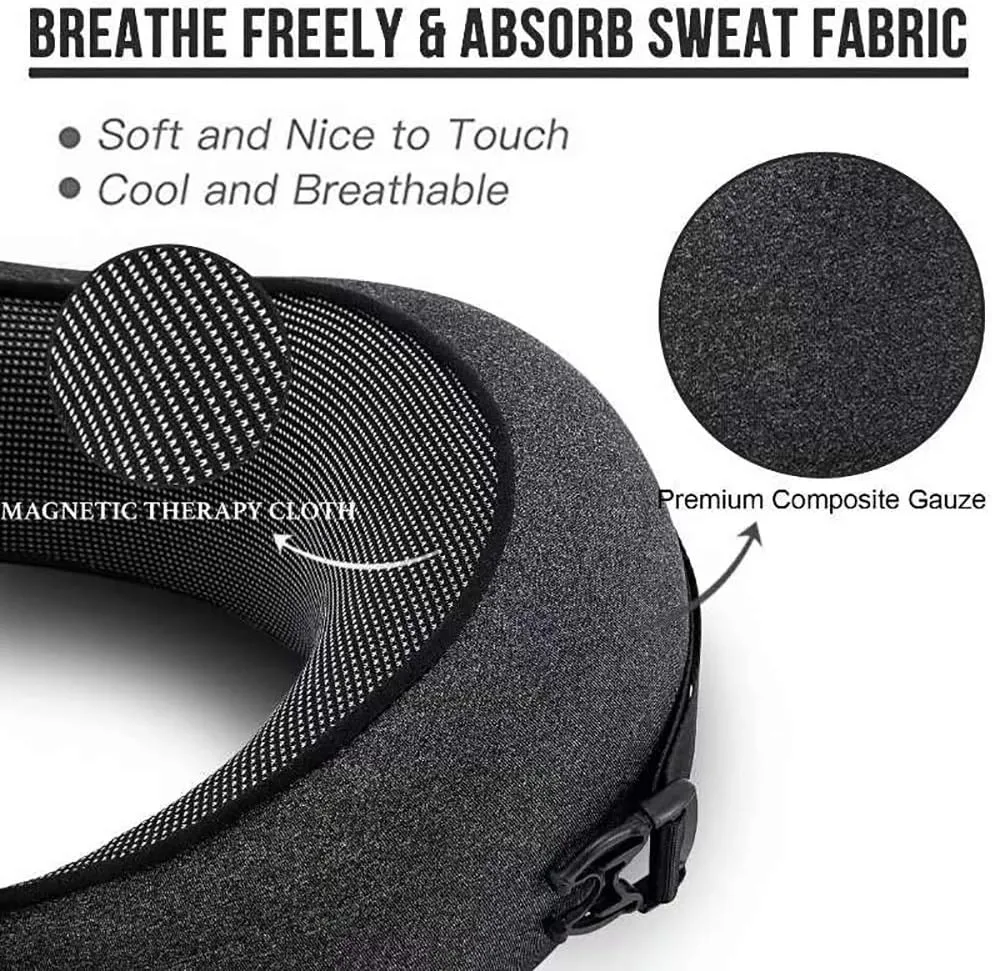 MLVOC Travel Pillow 100% Pure Memory Foam Neck Pillow, Comfortable & Breathable Cover, Machine Washable, Airplane Travel Kit with 3D Contoured Eye Masks, Earplugs, and Luxury Bag, Standard (Multi)