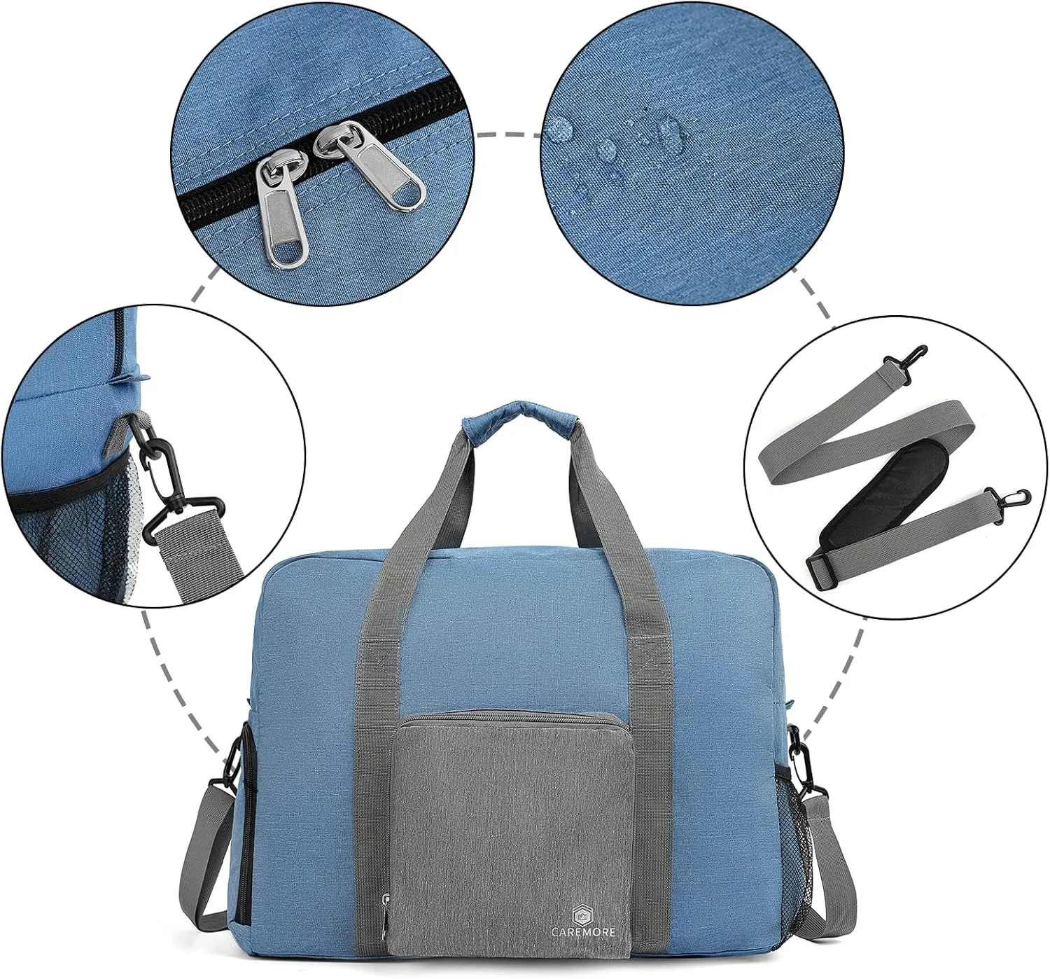 Personal Item Travel Duffel, Waterproof Gym Bag With Shoe Compartment, Frontier Airlines 18x14x8, Weekend/Overnight/Swim/Workout/Sports Bag