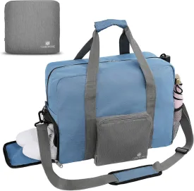 Personal Item Travel Duffel, Waterproof Gym Bag With Shoe Compartment, Frontier Airlines 18x14x8, Weekend/Overnight/Swim/Workout/Sports Bag