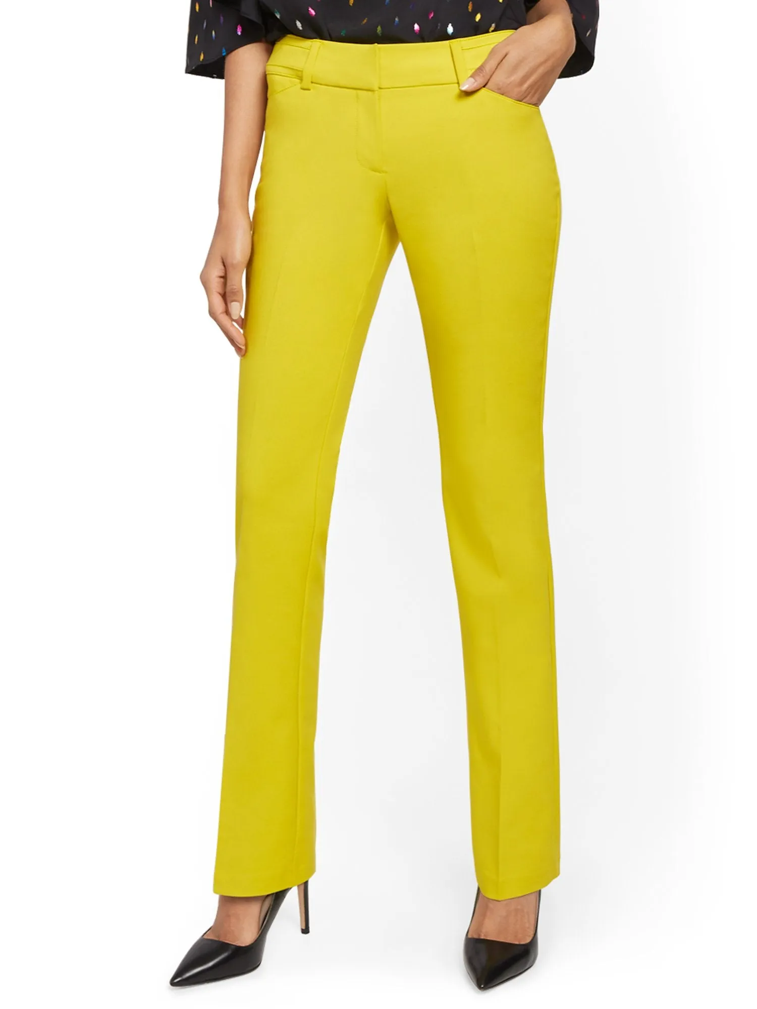 Petite Straight-Leg Pant - Signature Fit - All-Season Stretch - 7th Avenue