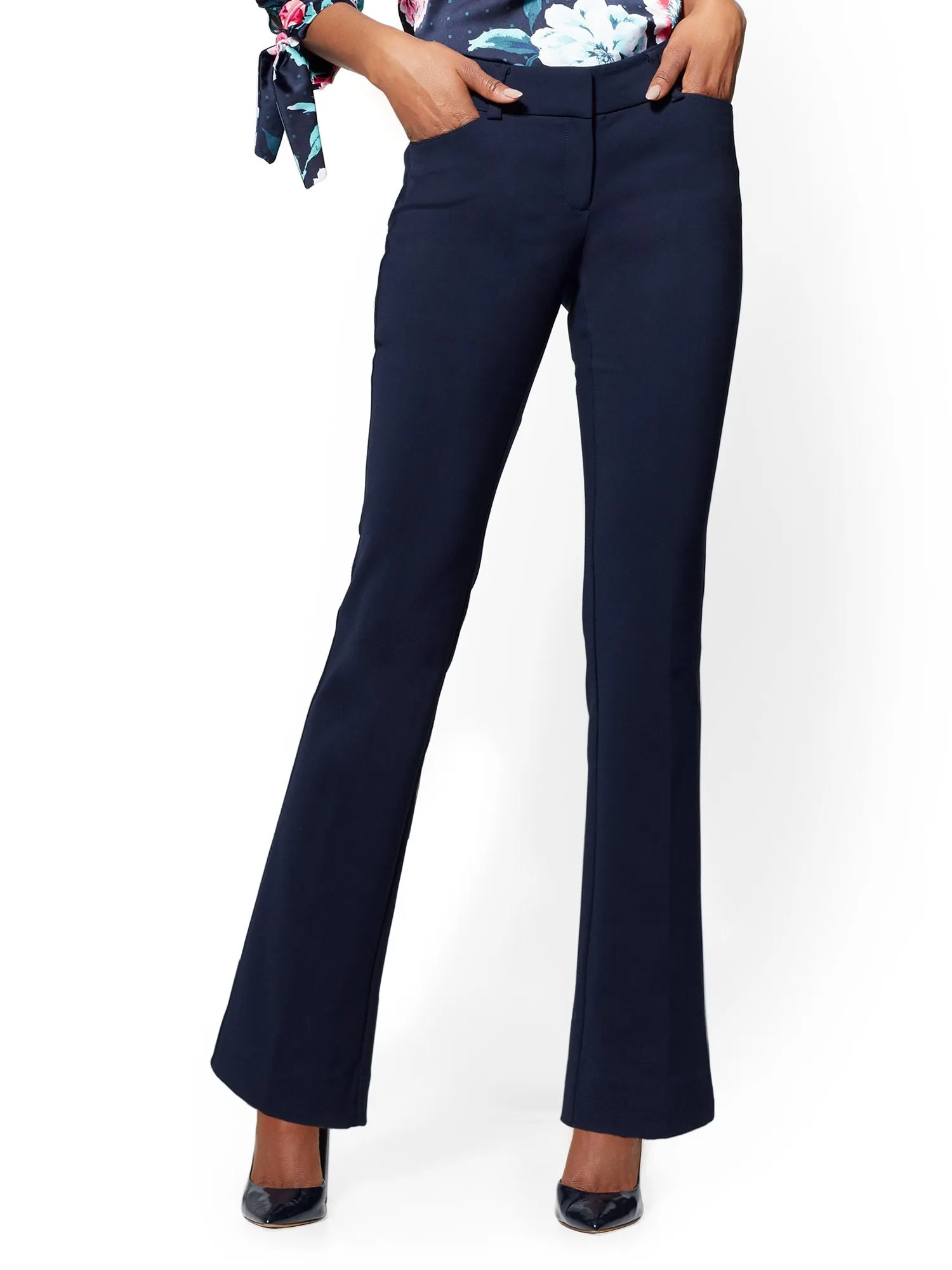 Petite Straight-Leg Pant - Signature Fit - All-Season Stretch - 7th Avenue