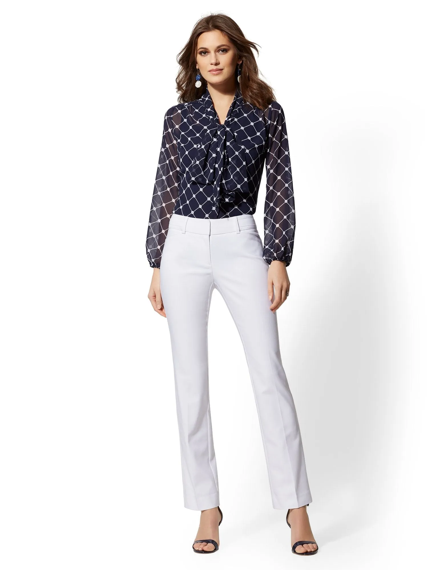 Petite Straight-Leg Pant - Signature Fit - All-Season Stretch - 7th Avenue