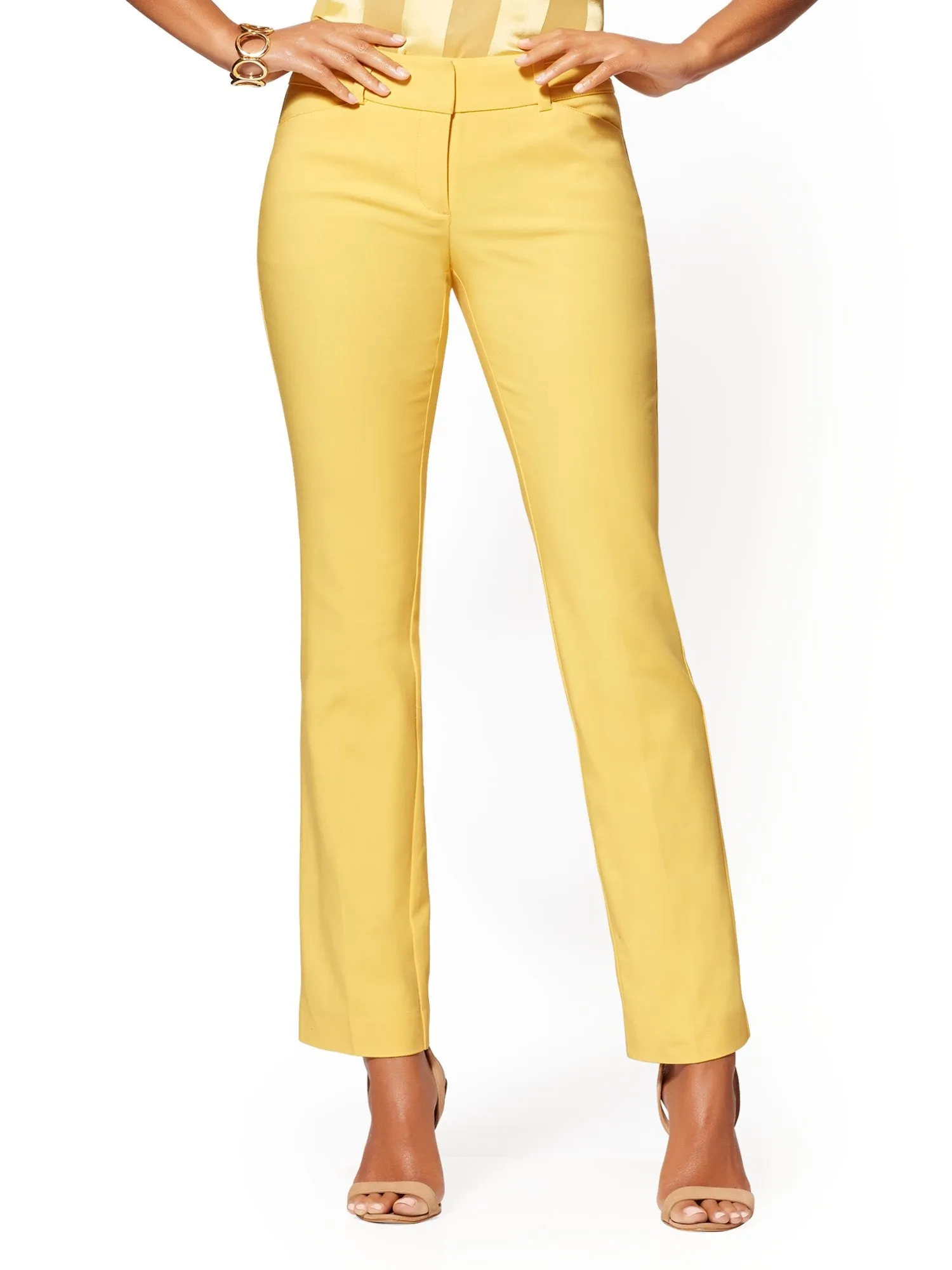 Petite Straight-Leg Pant - Signature Fit - All-Season Stretch - 7th Avenue