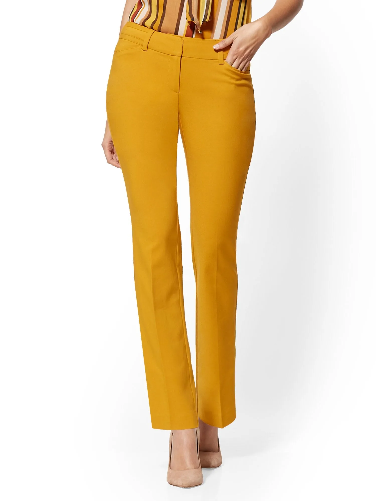 Petite Straight-Leg Pant - Signature Fit - All-Season Stretch - 7th Avenue