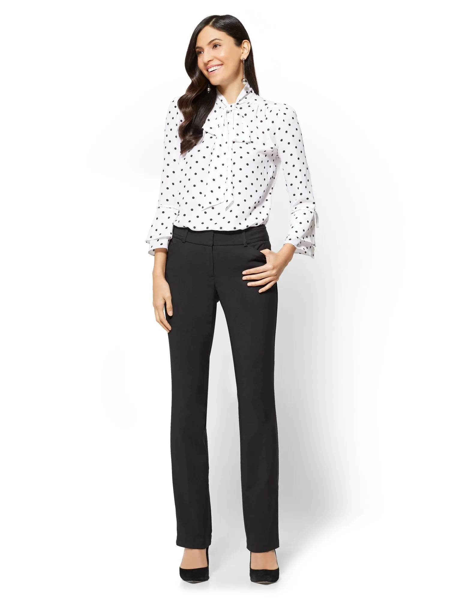 Petite Straight-Leg Pant - Signature Fit - All-Season Stretch - 7th Avenue