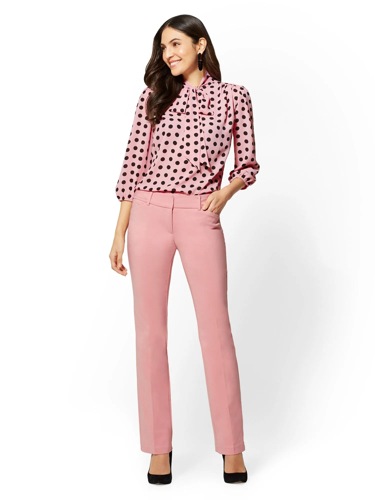 Petite Straight-Leg Pant - Signature Fit - All-Season Stretch - 7th Avenue