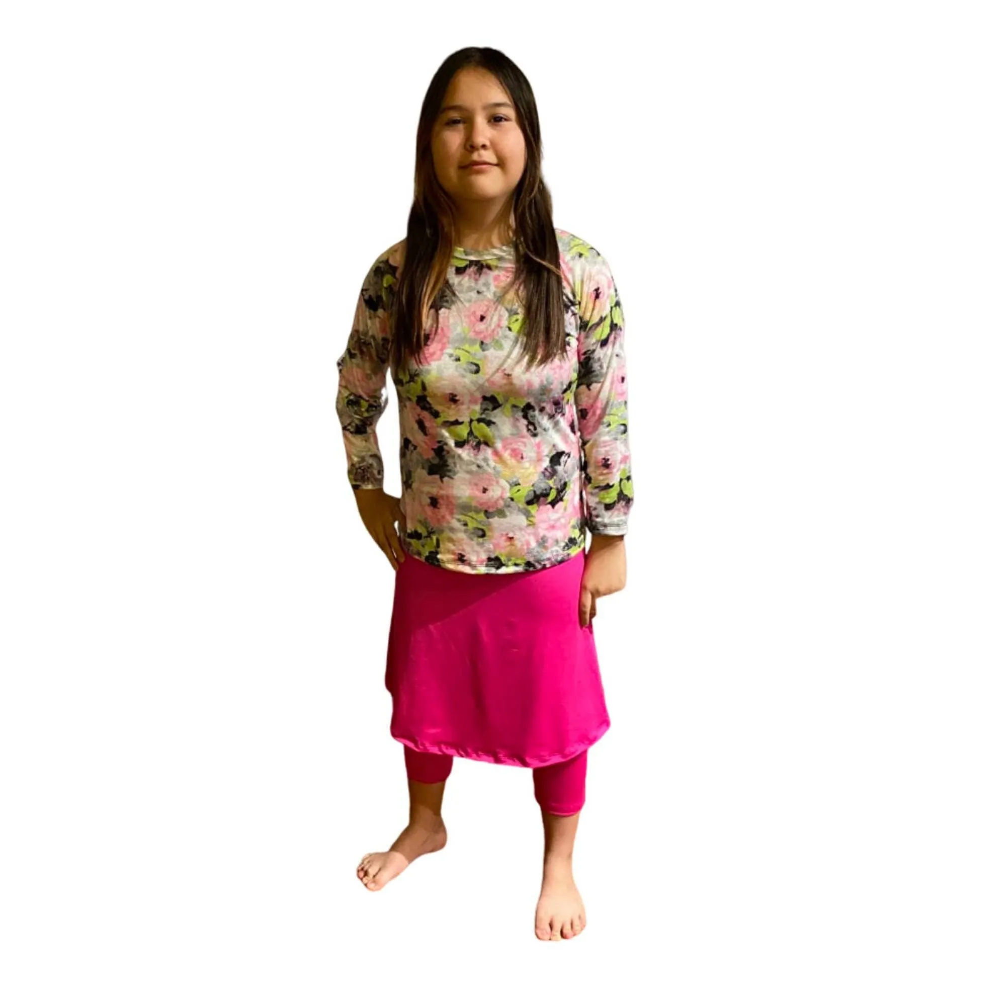 Pink swimset, Girl Modest Swimwear swim shirt, swim skirt with leggings, Tzniut Swimsuit, Islamic Girls Burkini, Complete Swim Set, Sz S-XXL