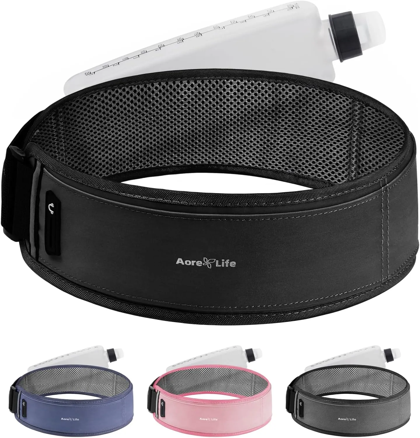 Running Belt, Fanny Pack with Water Bottle Holder, Running Belt for Men Women, Hydration Belt, Running Gear, Phone Holder for Running