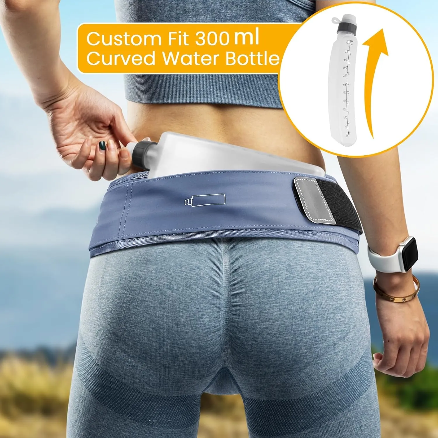 Running Belt, Fanny Pack with Water Bottle Holder, Running Belt for Men Women, Hydration Belt, Running Gear, Phone Holder for Running