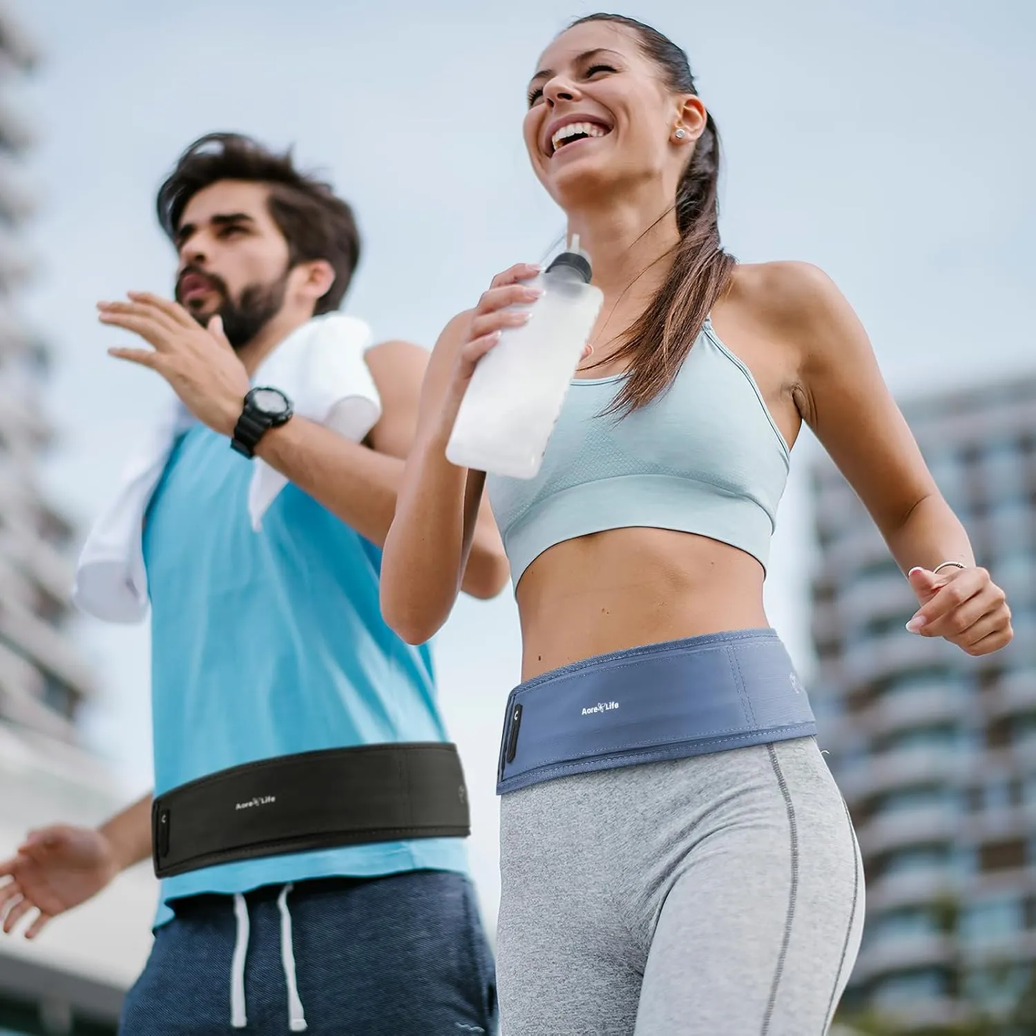 Running Belt, Fanny Pack with Water Bottle Holder, Running Belt for Men Women, Hydration Belt, Running Gear, Phone Holder for Running