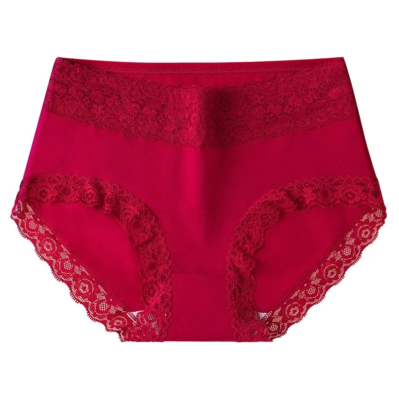 Set of 12 Women's Comfortable Soft Cotton Lace Briefs