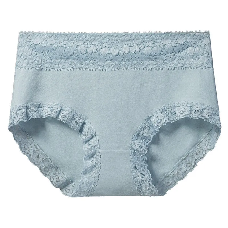 Set of 12 Women's Comfortable Soft Cotton Lace Briefs