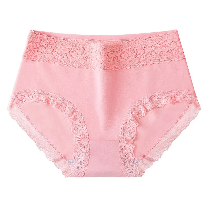 Set of 12 Women's Comfortable Soft Cotton Lace Briefs