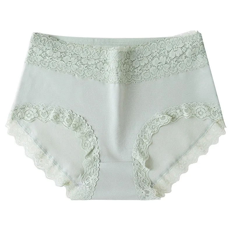 Set of 12 Women's Comfortable Soft Cotton Lace Briefs