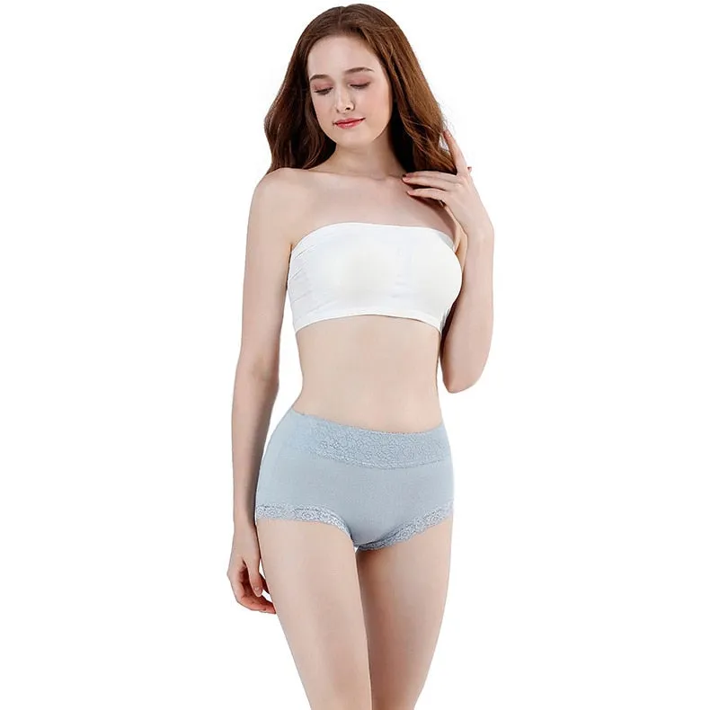 Set of 12 Women's Comfortable Soft Cotton Lace Briefs