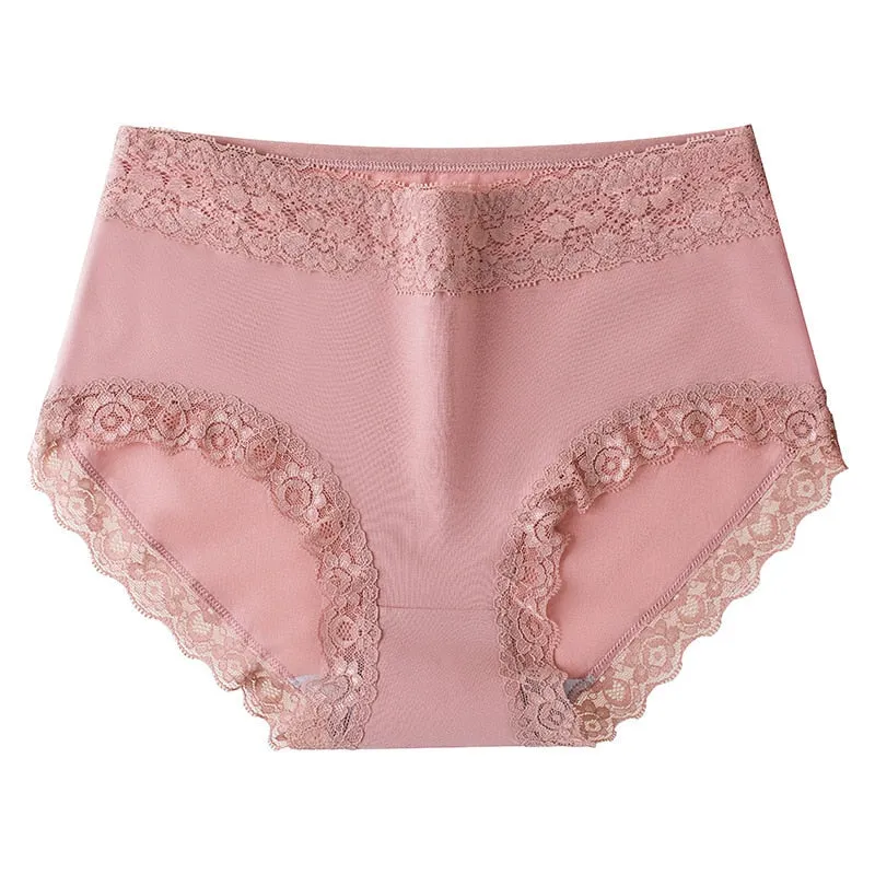 Set of 12 Women's Comfortable Soft Cotton Lace Briefs