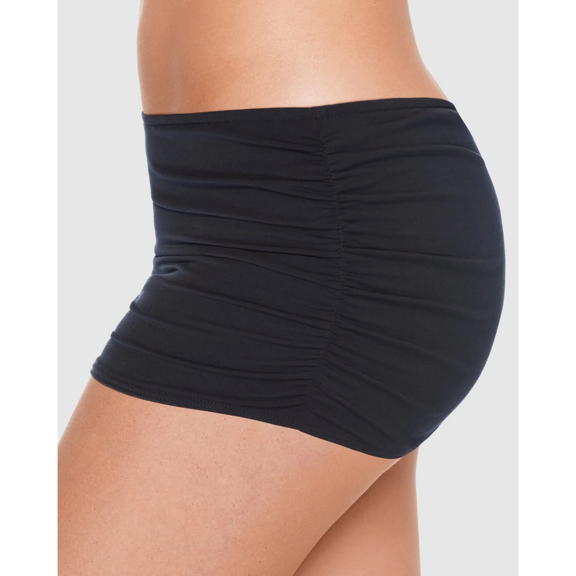 Shirred Tummy Control Skirted Bikini Bottom
