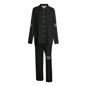Sixty Eight 93 Logo White Black Unisex Imitation Silk Pajama Set