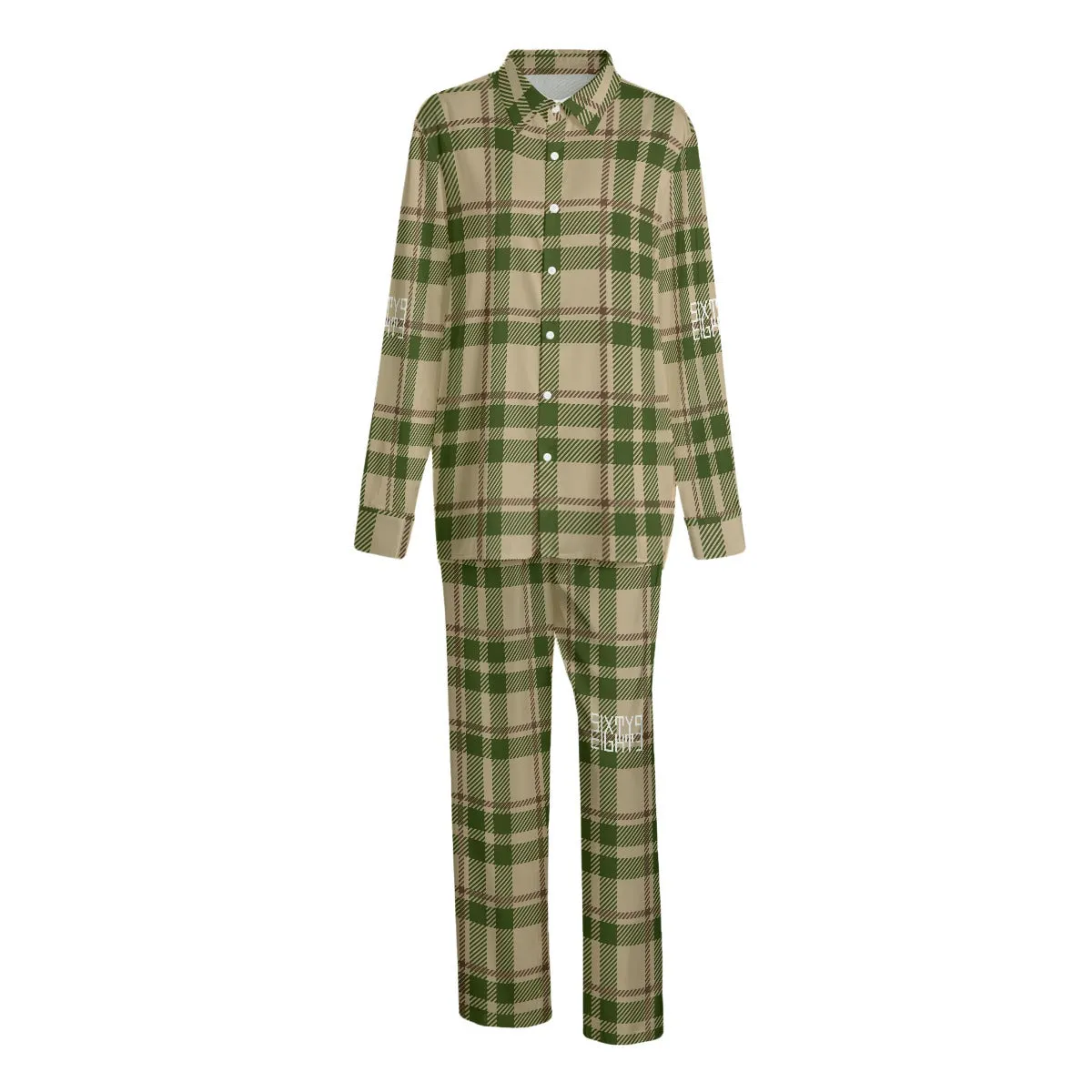 Sixty Eight 93 Logo White Unisex Imitation Silk Pajama Set #7