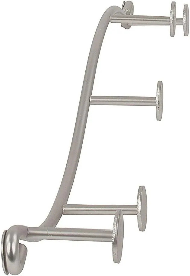 Spectrum Sweep Wall Mount 5-Hook Rack (Satin Nickel) - Wire Storage for Entryway, Bathroom, Backpack, Coat, Jacket, Purse, Belt, Robe, & More / Home Dcor & Apartment Essential