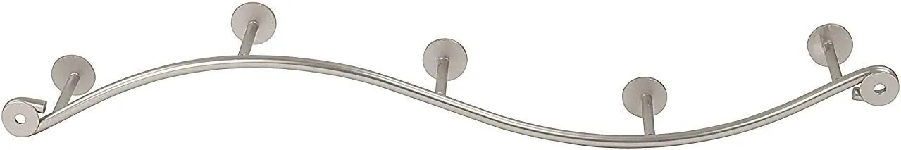 Spectrum Sweep Wall Mount 5-Hook Rack (Satin Nickel) - Wire Storage for Entryway, Bathroom, Backpack, Coat, Jacket, Purse, Belt, Robe, & More / Home Dcor & Apartment Essential
