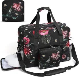 Spirit Airlines Personal Item Weekender Overnight Travel Bag - Foldable Duffle for Women with Shoe Compartment, Underseat Carry On Luggage, Swim/Sports/Gym Bag
