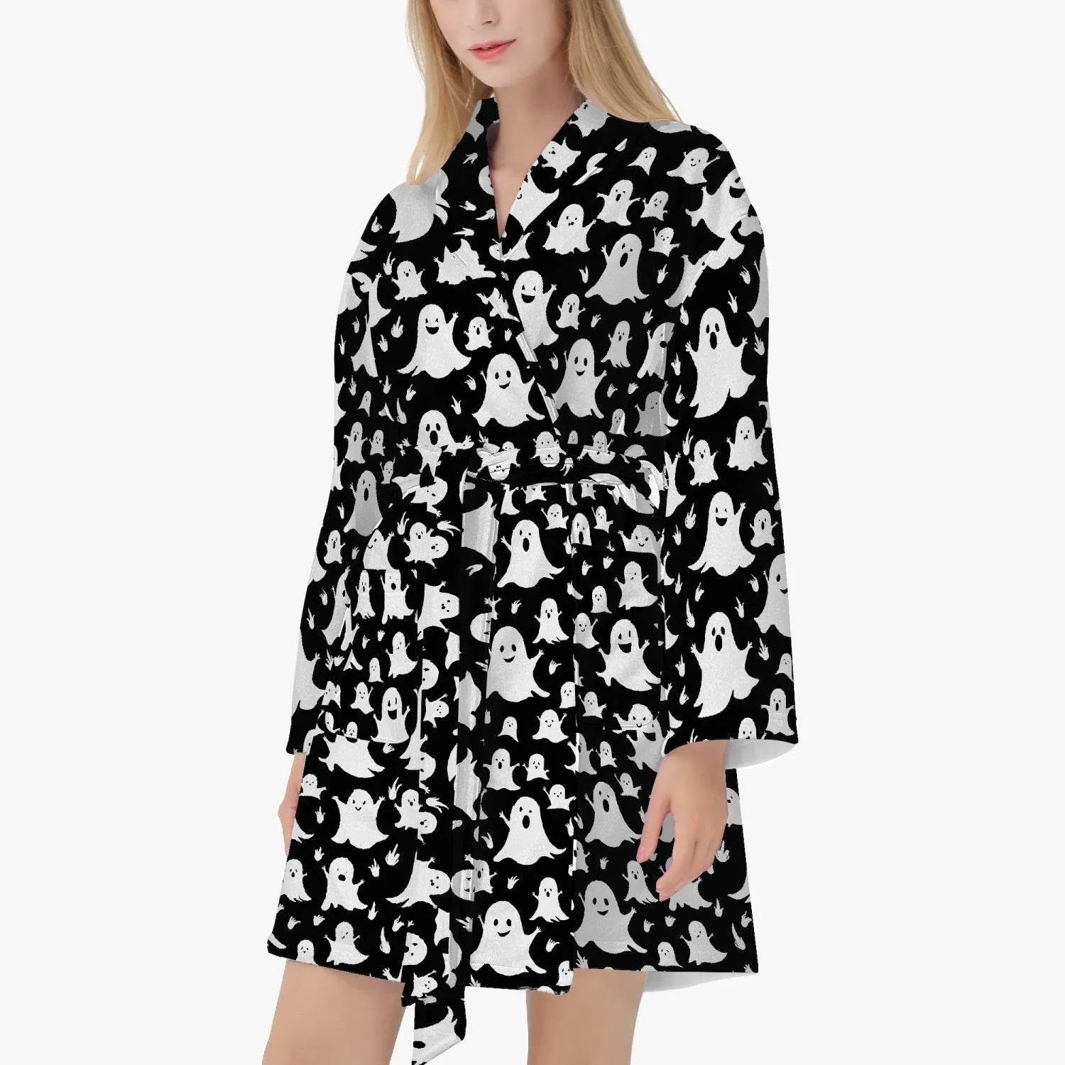 Spooky Ghost Women's Loose-fitting Bathrobe