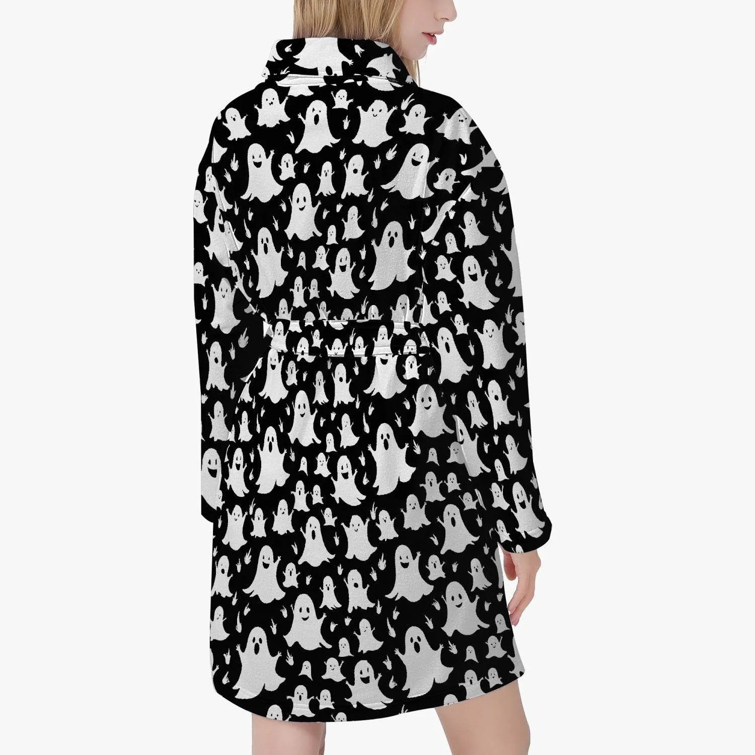 Spooky Ghost Women's Loose-fitting Bathrobe