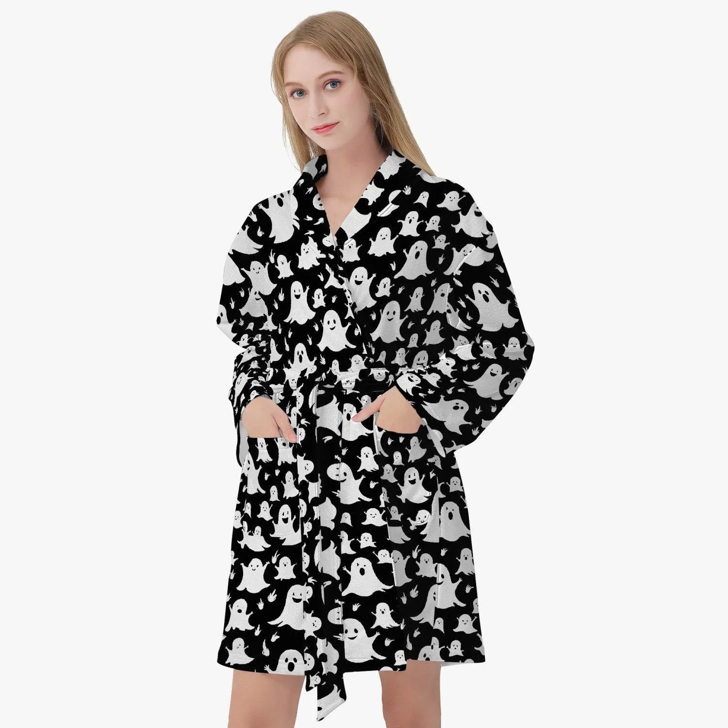 Spooky Ghost Women's Loose-fitting Bathrobe