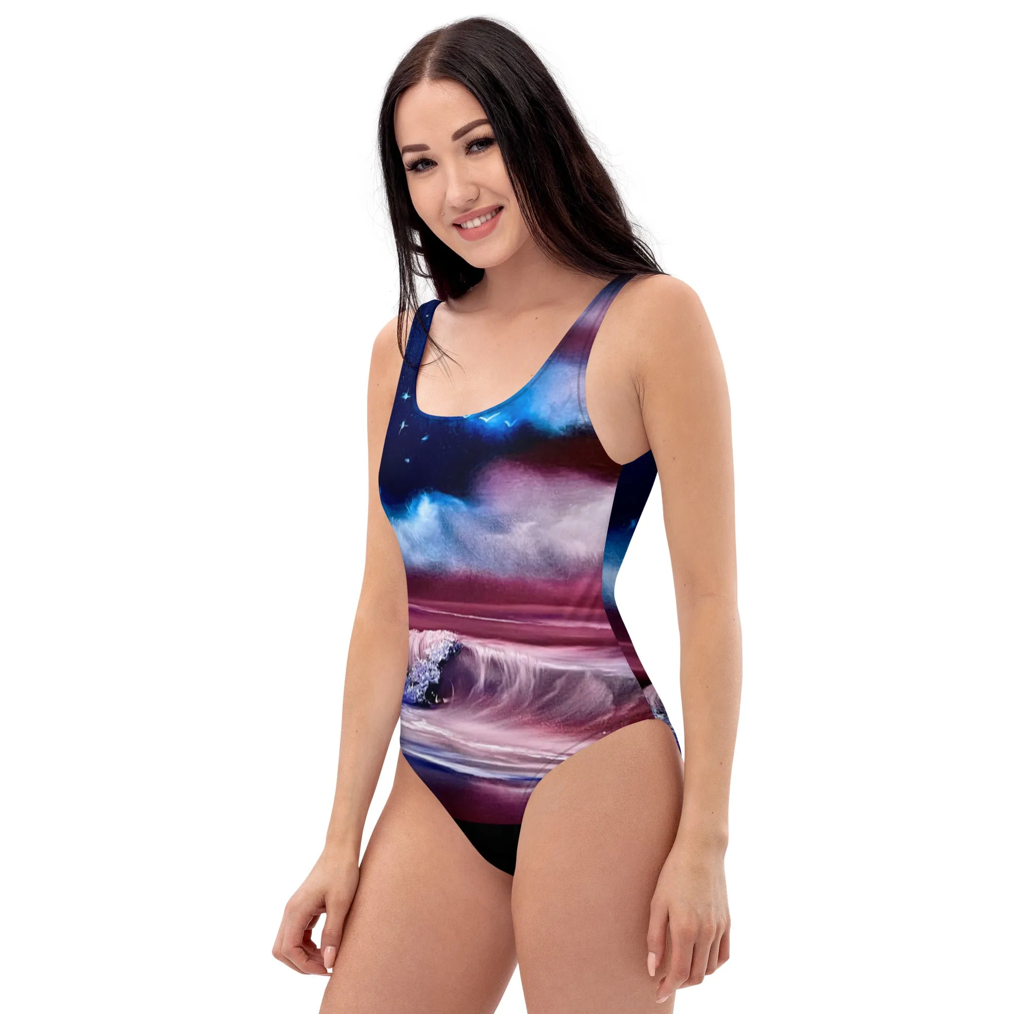 Swimwear - American Flag Women's One-Piece Swimsuit by PaintWithJosh