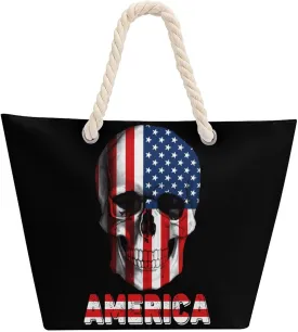 Tote Bag Large Handles Beach Bag with Zipper for Shopping Groceries Travel Outdoors Swim Pool Bag