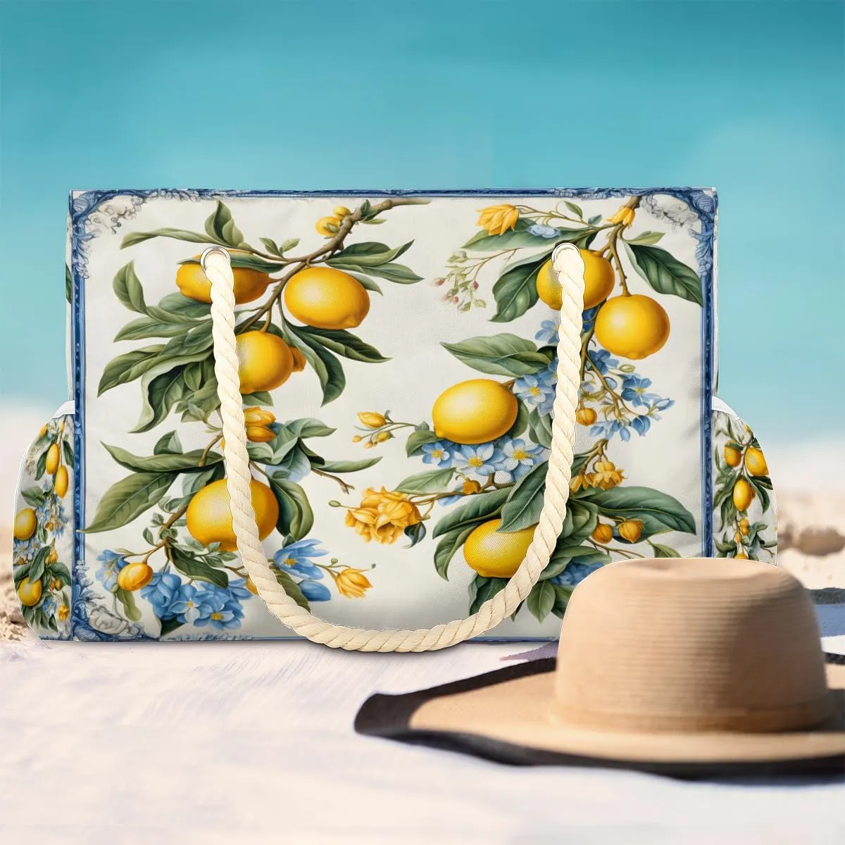 Tote Beach Bag for Women Large Zipper Beach Bags Waterproof Sandproof Cute Owls Gym Swim Pool Travel Bag