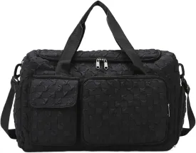 Travel Duffle Bag - Large Camping Trip Pouch,Waterproof Plaid Travel Bag with Shoe Compartment for Camping Swimming Beach Swim Pool Sports Gym