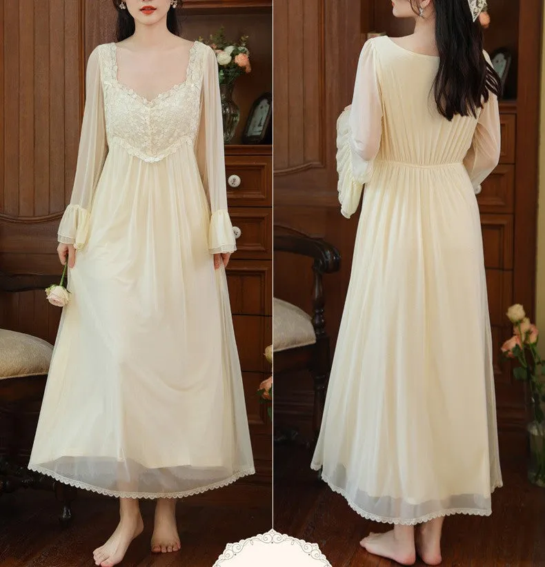 Vintage Princess Lace Stitched Night Gown Dress