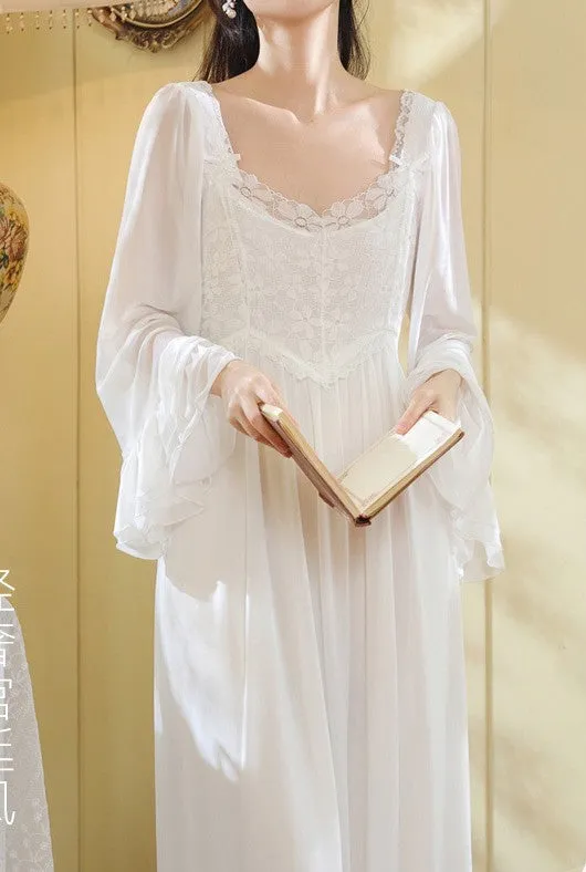 Vintage Princess Lace Stitched Night Gown Dress