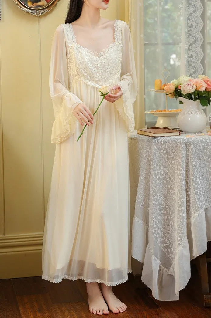 Vintage Princess Lace Stitched Night Gown Dress