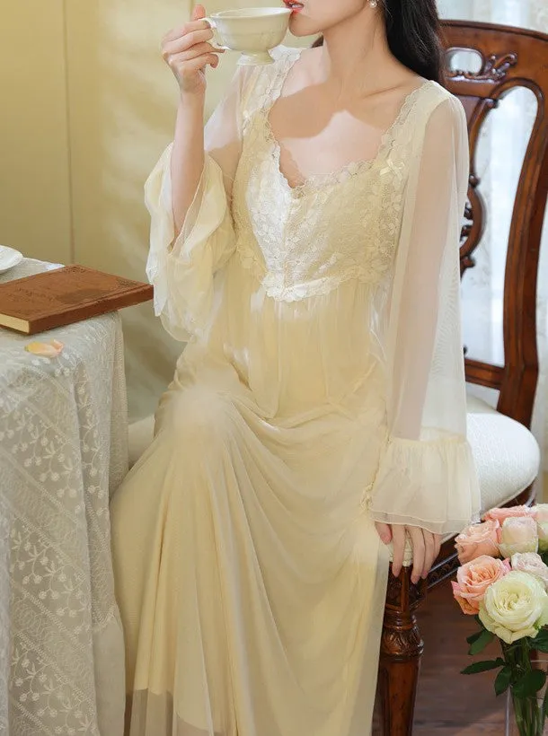 Vintage Princess Lace Stitched Night Gown Dress