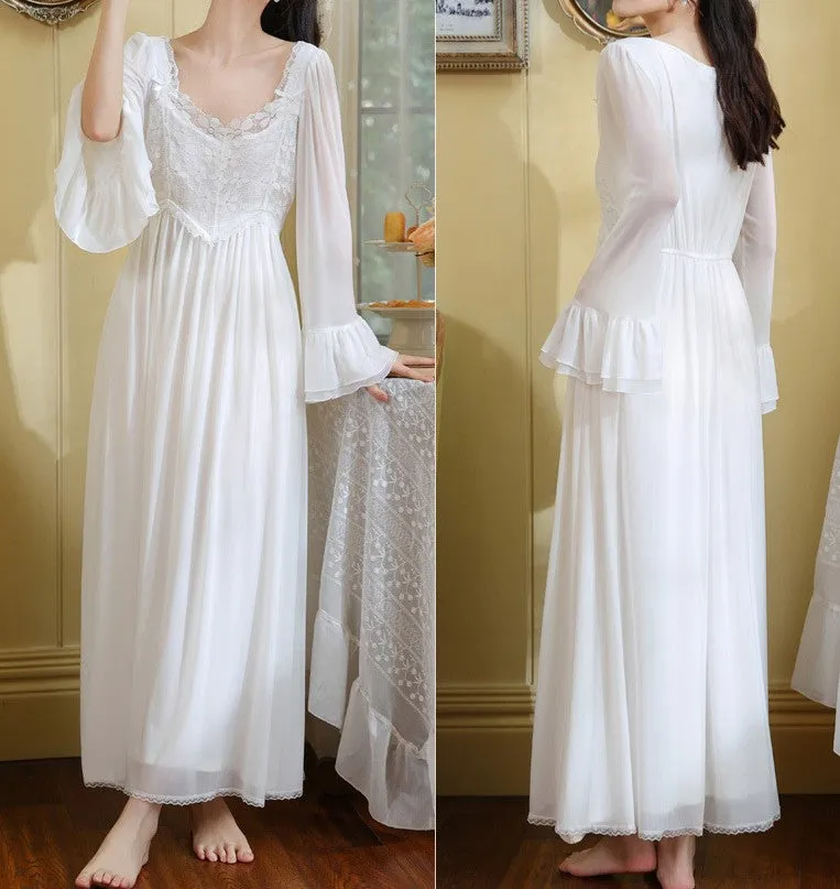 Vintage Princess Lace Stitched Night Gown Dress