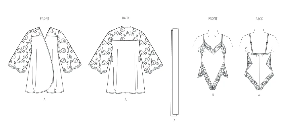 Vogue Sewing Pattern 2077 Misses' Robe with Belt and Teddy