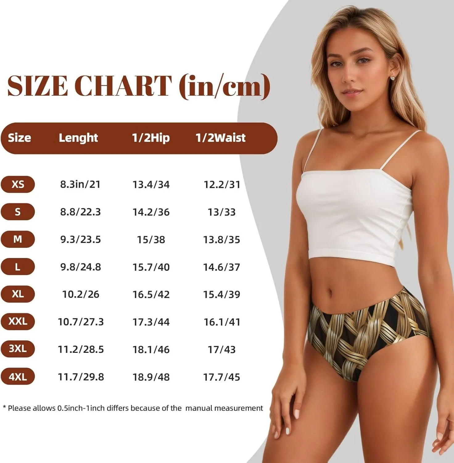Wicker Woven Grid Print Women Underwear Skin Friendly Panties Briefs Soft Moisture-Wicking Daily Activity