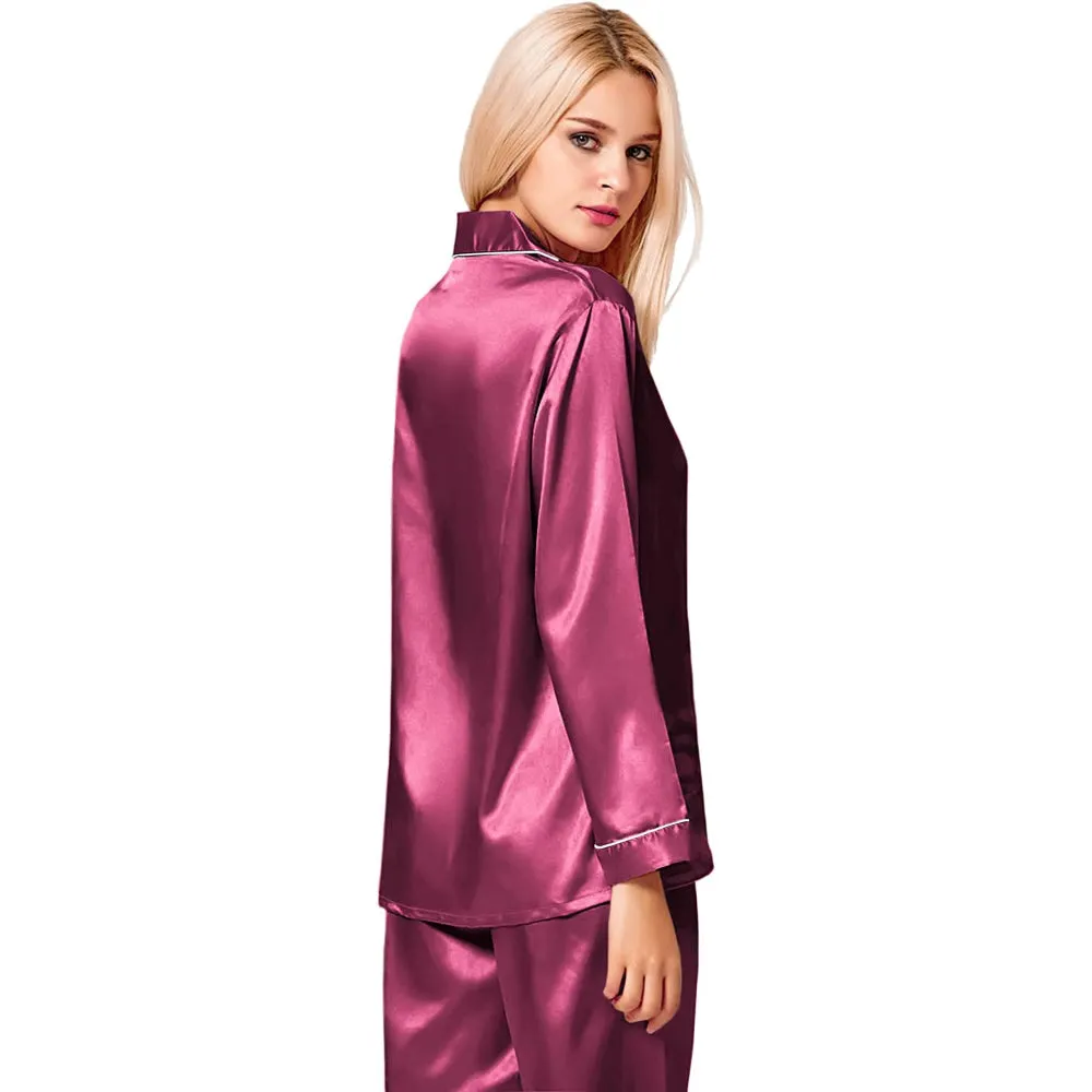 Women Pajama Two-piece Sleepwear Button-Down