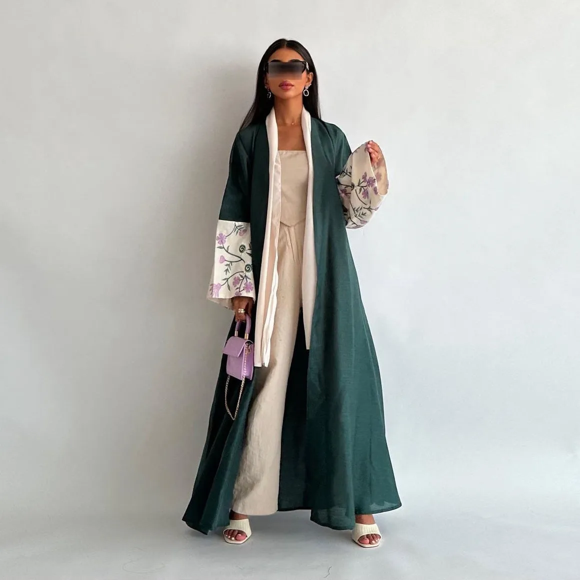 Women's Embroidered Loose Cardigan Robe