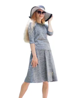 WS-GRT Women's Grey Swim Skirt Tall Length